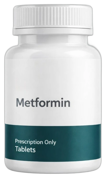Metformin prescription tablet bottle