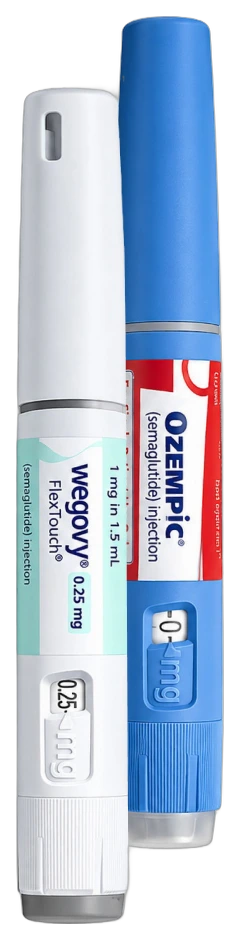 Wegovy and Ozempic semaglutide injection pens