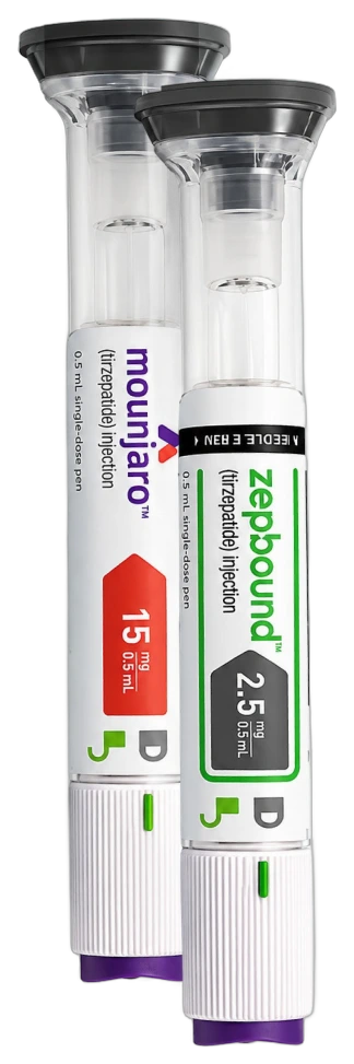 Mounjaro and Zepbound tirzepatide injection pens